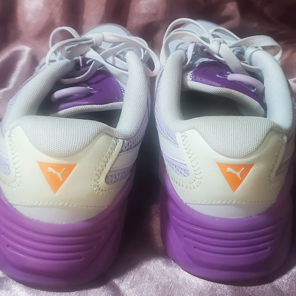 Puma Women's Sneakers - Purple and Orange Accents - Picture 5 of 11